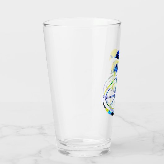 Palme auf einer Orangenscheibe Glas (Rechts)