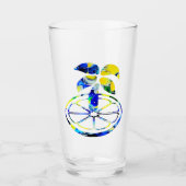 Palme auf einer Orangenscheibe Glas (Voorkant)