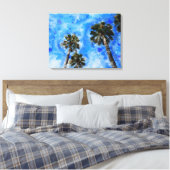 Palmen am blauen Himmel Canvas Afdruk (Insitu (Slaapkamer))