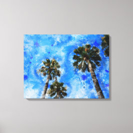 Palmen am blauen Himmel Canvas Afdruk