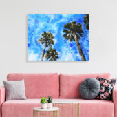 Palmen am blauen Himmel Canvas Afdruk (Insitu (Woonkamer))