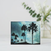 palmen bij schemering briefkaart (Staand voorkant)