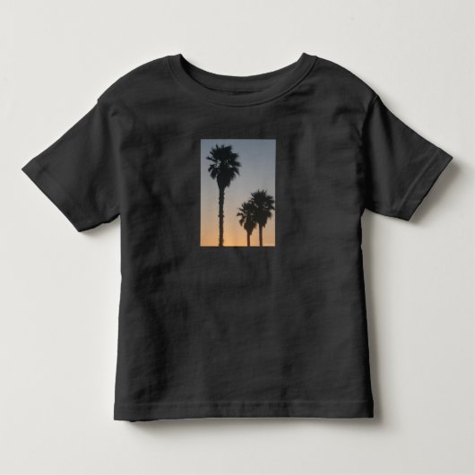 Palmen bij zonsondergang kinder shirts (Voorkant)