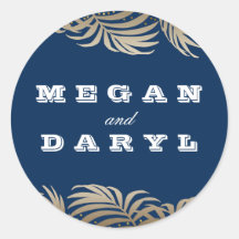 Palmen Blad Marine en Gold Beach Bruiloft