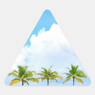Palmen Blauwe Lucht Wolken Aangepaste Lege Sjabloo Sticker