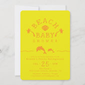 Palmen & Dolfijnen Geel & Sinaasappel Beach Baby s Kaart (Voorkant)