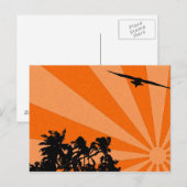 Palmen en Briefkaart van de schedel (Voorkant / Achterkant)