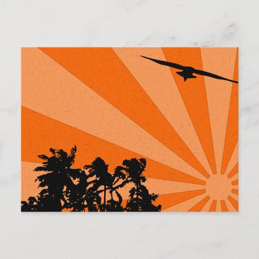 Palmen en Briefkaart van de schedel (Voorkant)