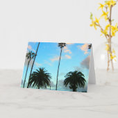 Palmen en het Blauwe Wenskaart van de Hemel Kaart (Gele Bloem)