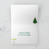 Palmen en kerstbomen feestdagen kaart (Binnen)
