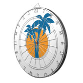 Palmen en oranje zon dartbord (Voorkant Rechts)