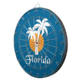 Palmen en oranje zon dartbord (Voorkant Rechts)