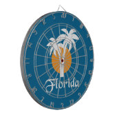 Palmen en oranje zon dartbord (Voorkant Links)