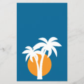 Palmen en oranje zon flyer (Voorkant)