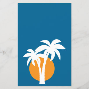 Palmen en oranje zon flyer