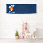 Palmen en oranje zon spandoek (Insitu)
