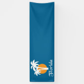 Palmen en oranje zon spandoek (Verticaal)