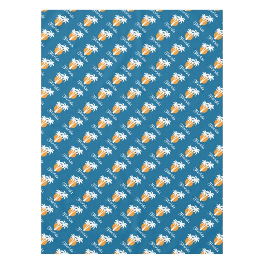 Palmen en oranje zon tafelkleed (Voorkant)