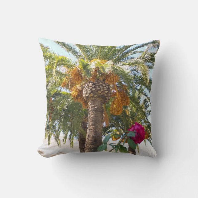 Palmen en Rozen Kussen (Voorkant)