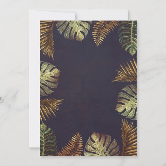 Palmen en String Lights Beach repetitie diner Kaart (Achterkant)