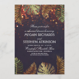 Palmen en String Lights Beach repetitie diner Kaart