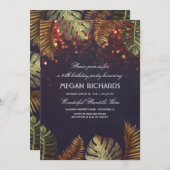 Palmen en String Lights Beach Verjaardagsfeestje Kaart (Voorkant / Achterkant)