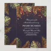 Palmen en String Lights Beach Vrijgezellenfeest Kaart (Voorkant / Achterkant)