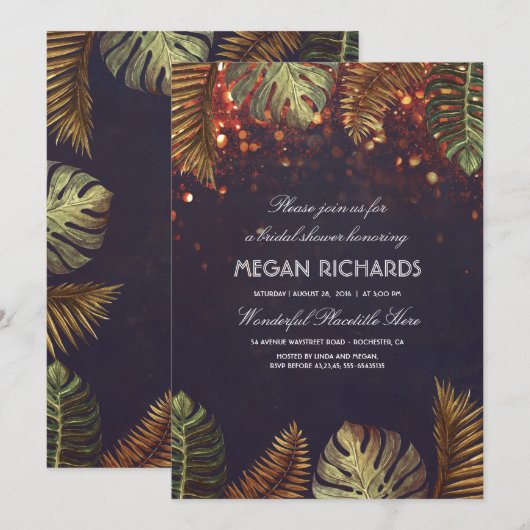 Palmen en String Lights Beach Vrijgezellenfeest Kaart (Voorkant / Achterkant)