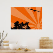 Palmen en zeemeeuwen Print (Keuken)