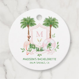 Palmen Flamingo Monogram Wapen Afstudeerfeest Bedankjes Labels