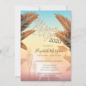 Palmen, Glitter Afstudeerhoed, Glas Afstuderen Kaart (Voorkant)