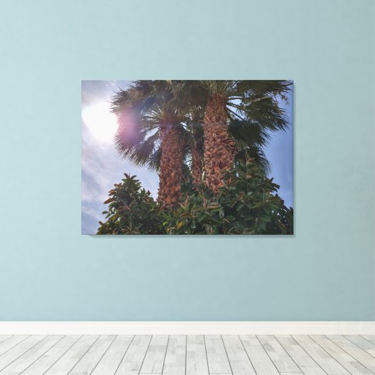 PALMEN IN DE DESERT 1 CANVAS AFDRUK (Insitu (Houten vloer))
