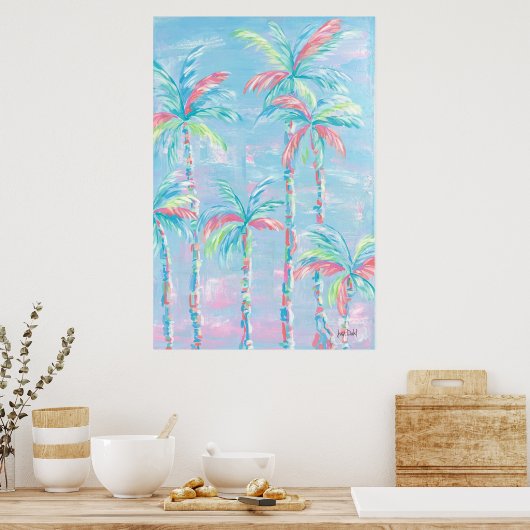 Palmen in het Poster Kleur (Keuken)