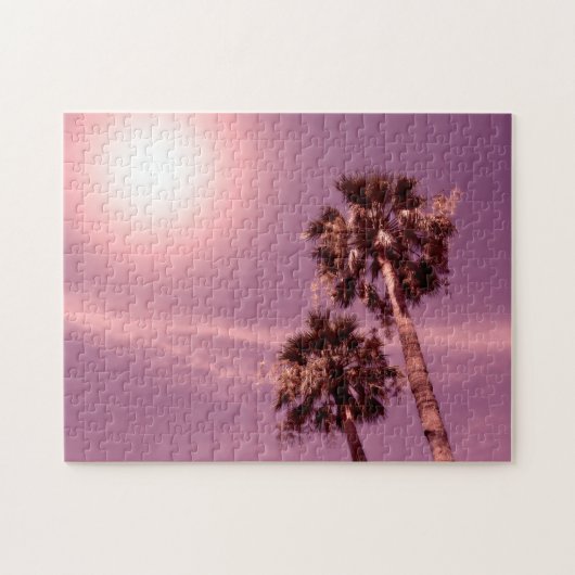 Palmen in het zonlicht legpuzzel (Horizontaal)