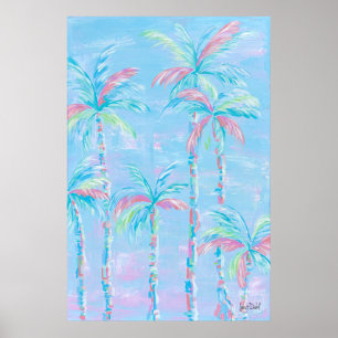 Palmen in kleur Palmboomprint - Just Dahl Poster