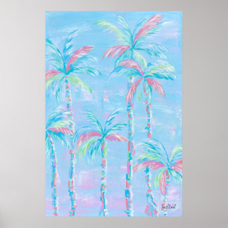 Palmen in kleur Palmboomprint - Just Dahl Poster