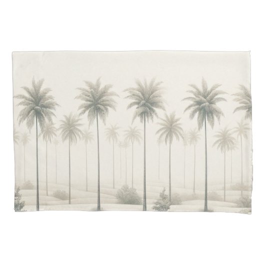 Palmen in Miami: "Weer een dag in het paradijs" Kussensloop (Voorkant-Links)