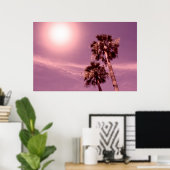 Palmen mit Sonne Poster (Thuiskantoor)