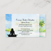 ** Palmen Ocean Mindfulness Meditatie Yoga Visitekaartje (Achterkant)