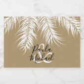 Palmen op Donker Goud Mini Sparkling Wijnetiket (Enkel label)