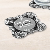 Palmen op zwarte tropische dag kartonnen onderzetters (Gekanteld)