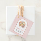 Palmen, pampas gras zacht roze Dank je bruiloft Bedankjes Labels (In situ)