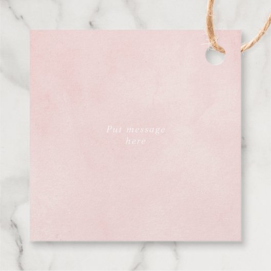 Palmen, pampas gras zacht roze Dank je bruiloft Bedankjes Labels (Achterkant)