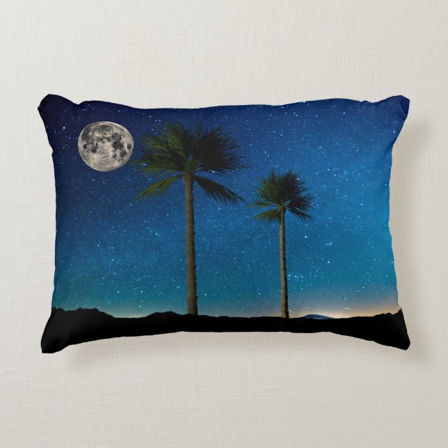 Palmen 's nachts accent kussen (Voorkant)