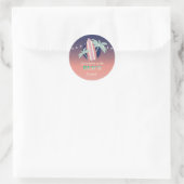Palmen, Surfplank, Lichtslingers Strand Ronde Sticker (Tas)