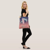 Palmen, surfplank, String Lights Beach Tote Bag (Op model)