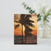 palmen van het paradijssilhouet briefkaart (Staand voorkant)