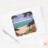 Palmen Vierkante Sticker (Envelop)