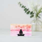 ** Palmen Zee Ocean Mindfulness Meditatie Yoga Visitekaartje (Staand voorkant)