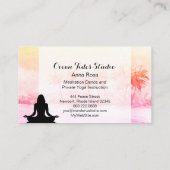 ** Palmen Zee Ocean Mindfulness Meditatie Yoga Visitekaartje (Achterkant)